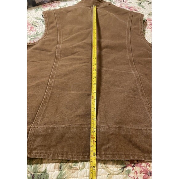 USA CARHARTT Sherpa Blanket Lined Canvas Work Vest Women’s Size XL Brown WV001 - Picture 12 of 13